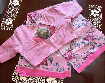 Pure Narayanpet light weight pattu Saree, designer stitched blouse, gift for her, blouse size 34-36 adjustable