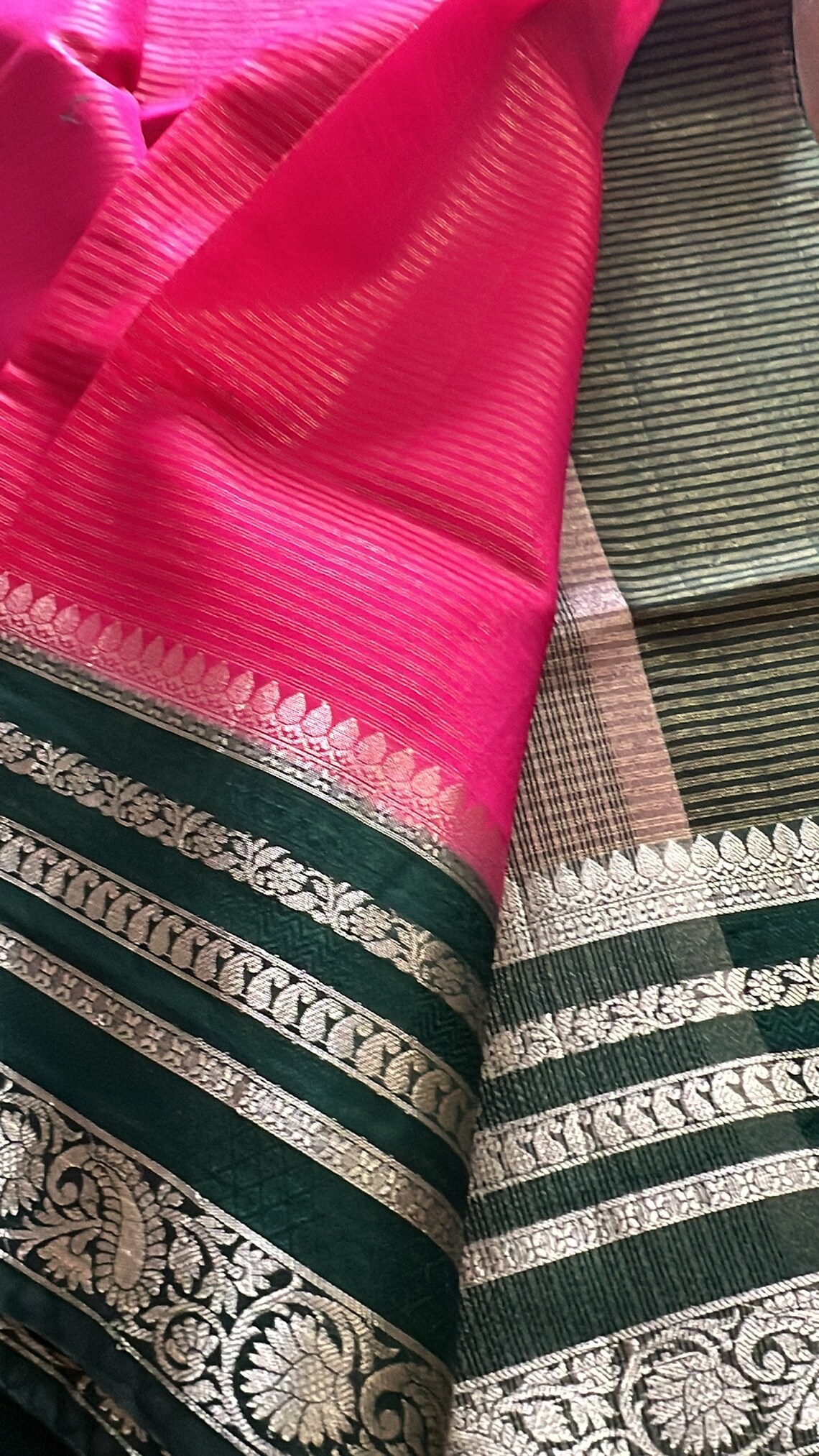 Ready-to-Wear Linen Saree with Zari Border & Printed Design | 1 Minute Saree(HRTW16