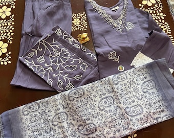 Neues schönes Designer Salwar Set, indisches Kleid, zusammen mit duppah und pant, Größe 34-40inches