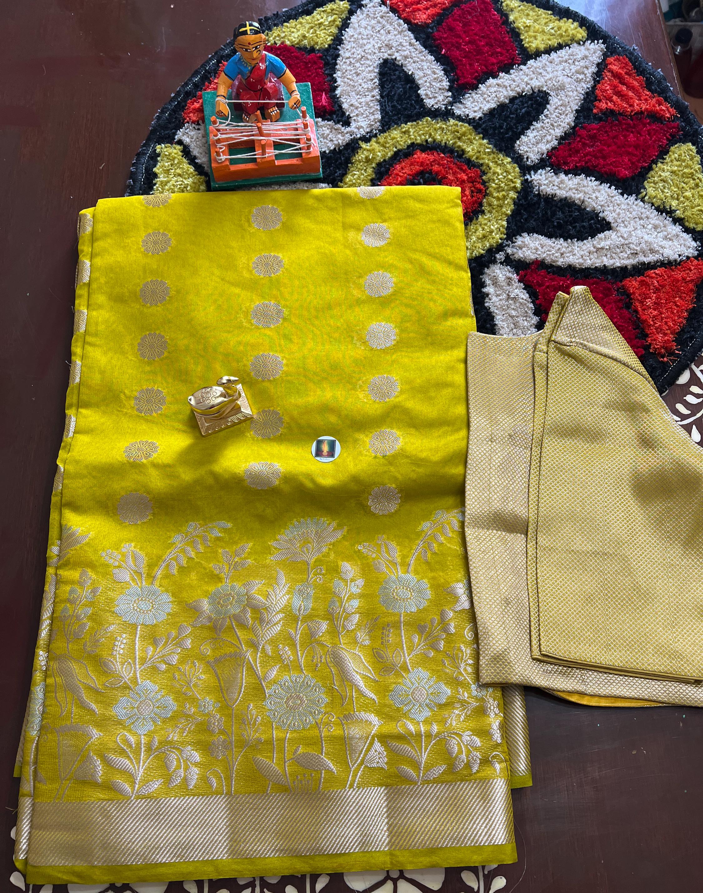 New Beautiful Warm Silk Saree with designer stitched blouse, gift for her