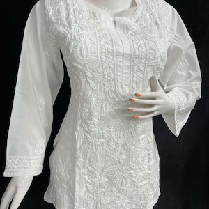 New Chikankari designer kurthi, skirt top, size available 34,36,40,42,44 inches chest, gift for her,handmade