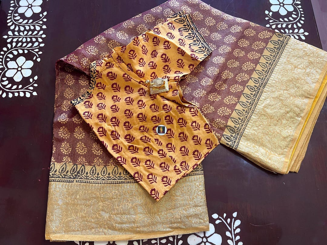 Mangalgiri semi Pattu Handloom Silk Saree with Blouse