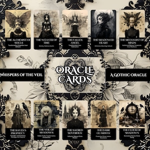 Les murmures du voile : un jeu de cartes et un guide de 40 cartes Oracle gothiques. Téléchargement numérique