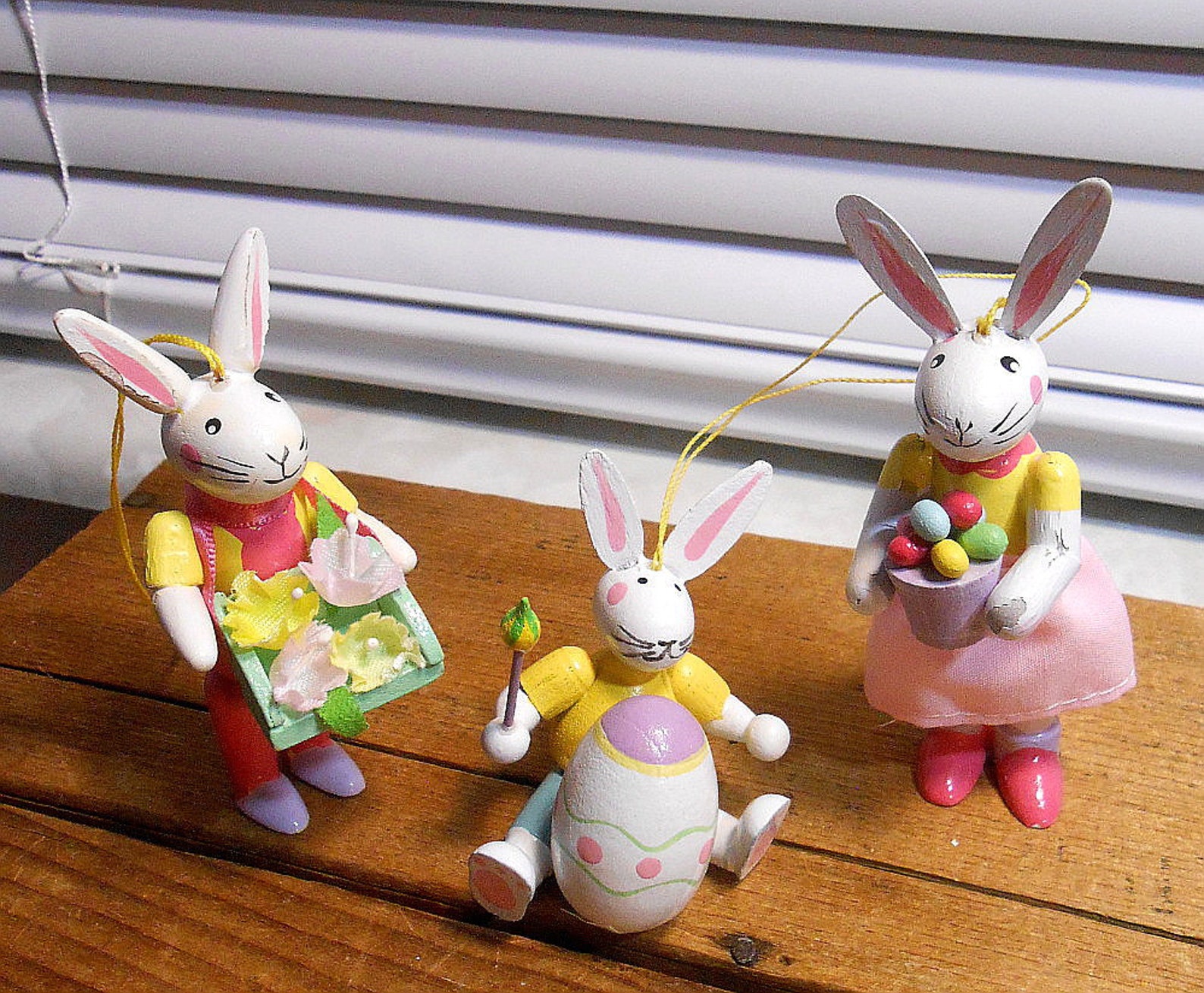 German Wooden Easter Bunny Figures from the Erzgebirge