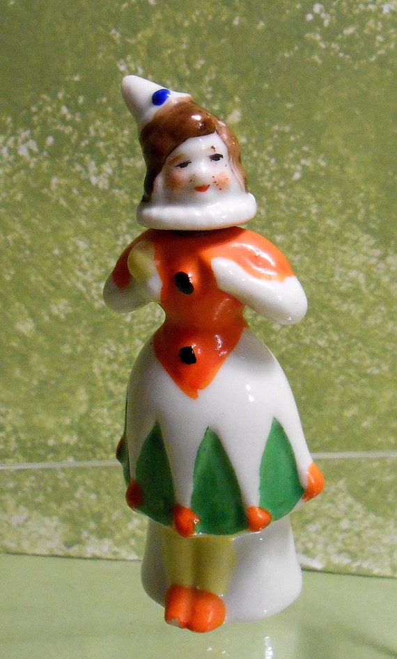 1920's Rare Porcelain Harlequin Halloween Figural 