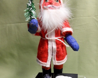 German Santa with Papier-Mache Face , Germany, Fur Beard