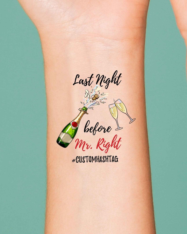 Bachelorette Custom Temporary Tattoo Etsy