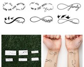 Infinity Symbol Set - Tatuaje temporal (conjunto de 12)