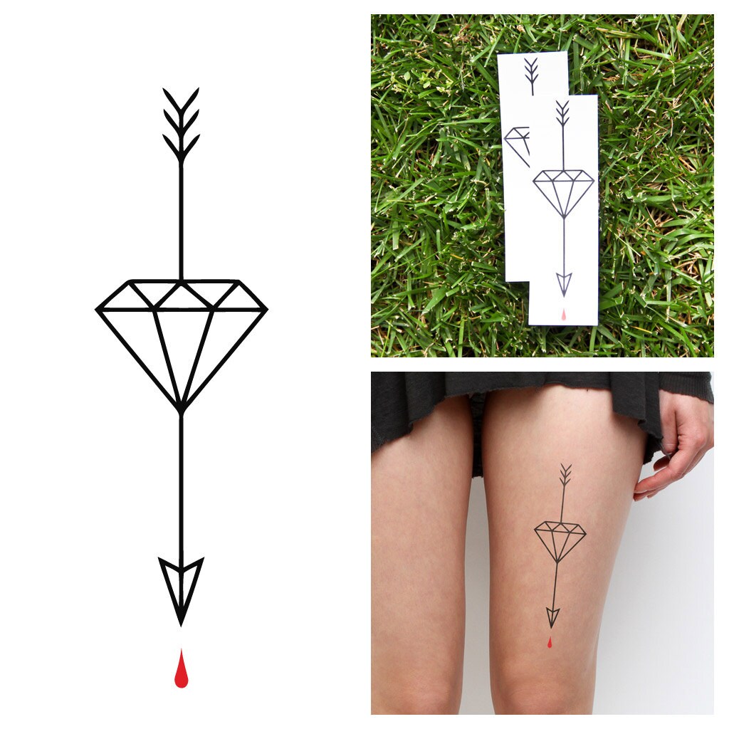 Diamond Arrow Temporary Tattoo Set of 2 | Etsy