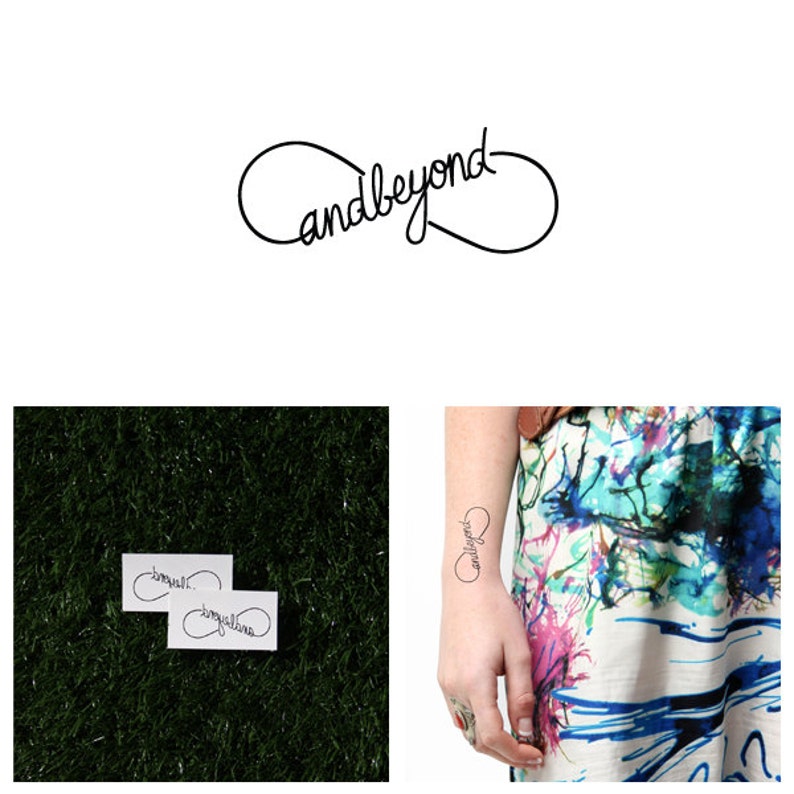 To Infinity Temporary Tattoo Set of 2 | Etsy