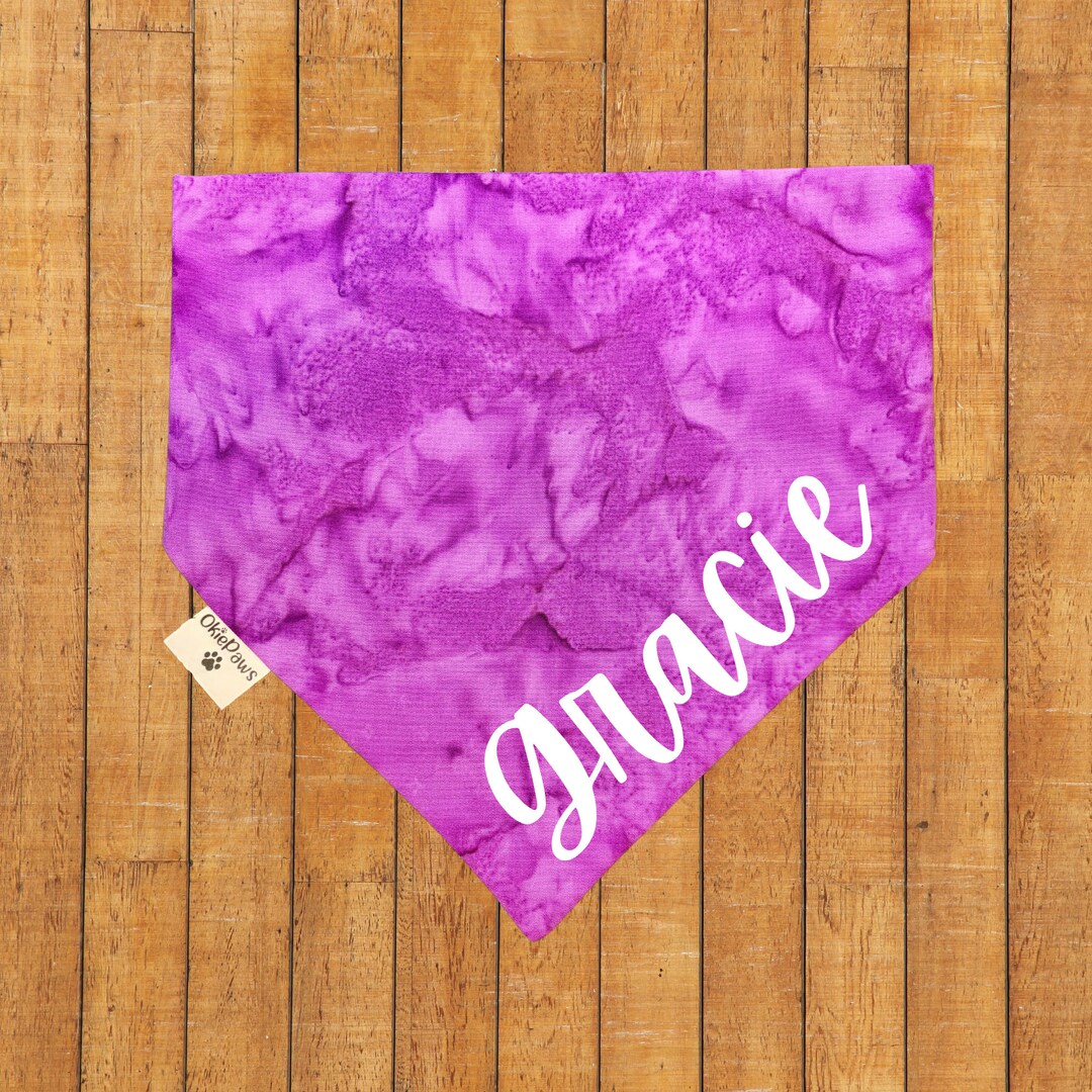 Tie Dye Dog Bandana Purple Birthday Bandana Custom Dog Bandana