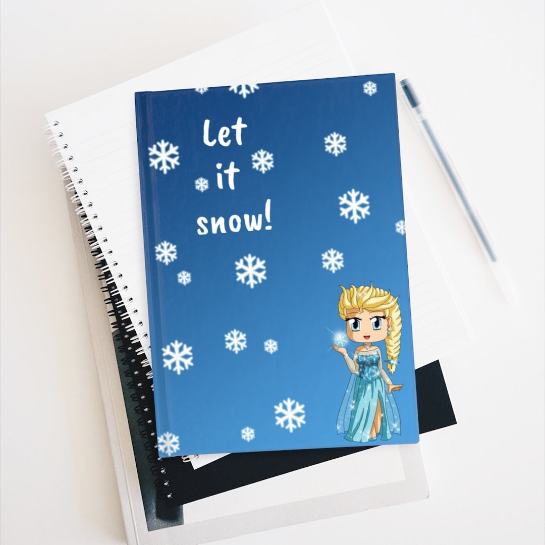Disney Chibi Elsa Frozen Let It Snow Blue Journal - Blank Gift Idea ...