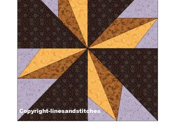 sunflower paper pieced quilt block pattern pdf etsy