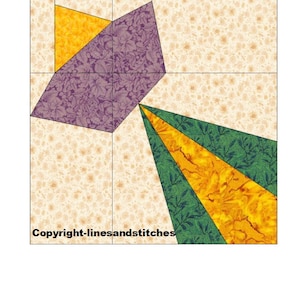 Prairie Flower Paper Piecing Quilt Blockmuster (PDF)