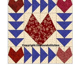 Love Goes around Papier Quilt Blockmuster (PDF)