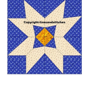 Snow Blossom Paper Pieced Quilt Block Pattern PDF image 2