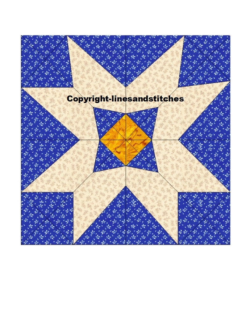 Snow Blossom Paper Pieced Quilt Block Pattern PDF image 2