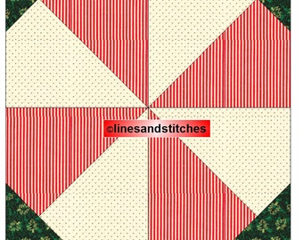 Peppermint Candy Paper Piecing Quilt Block