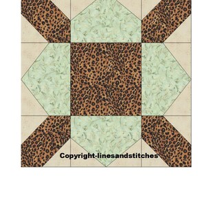 Jungle Fever Papierstück Quilt-Block-Muster (PDF)