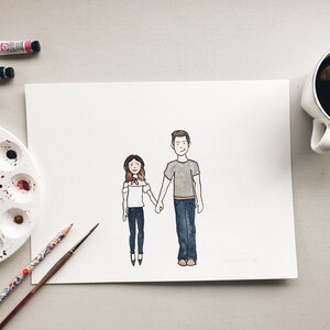 Custom Couple Illustration, Watercolor Painting image 2