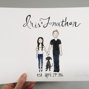 Custom Couple Illustration, Watercolor Painting image 3