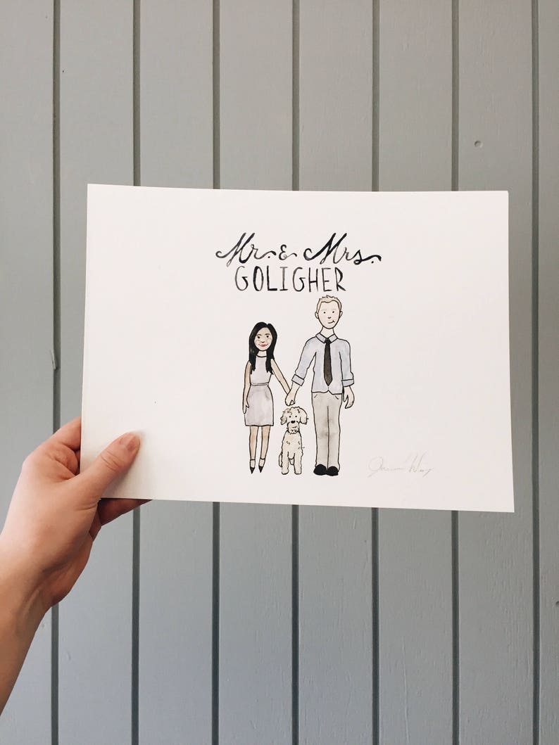 Custom Couple Illustration, Watercolor Painting image 7