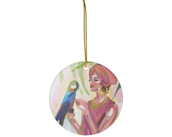 Lady Bird- Ceramic Christmas Ornament