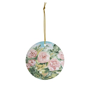 Garden floral watercolor Ceramic Ornaments image 1