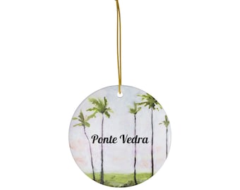 Ponte Vedra artist watercolor- Ceramic Ornaments