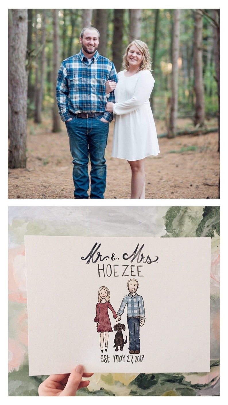 Custom Couple Illustration, Watercolor Painting image 9