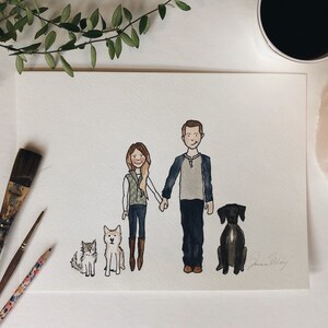 Custom Couple Illustration, Watercolor Painting image 8