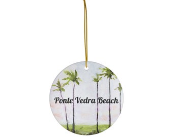 Ponte Vedra Beach artist watercolor- Ceramic Ornaments