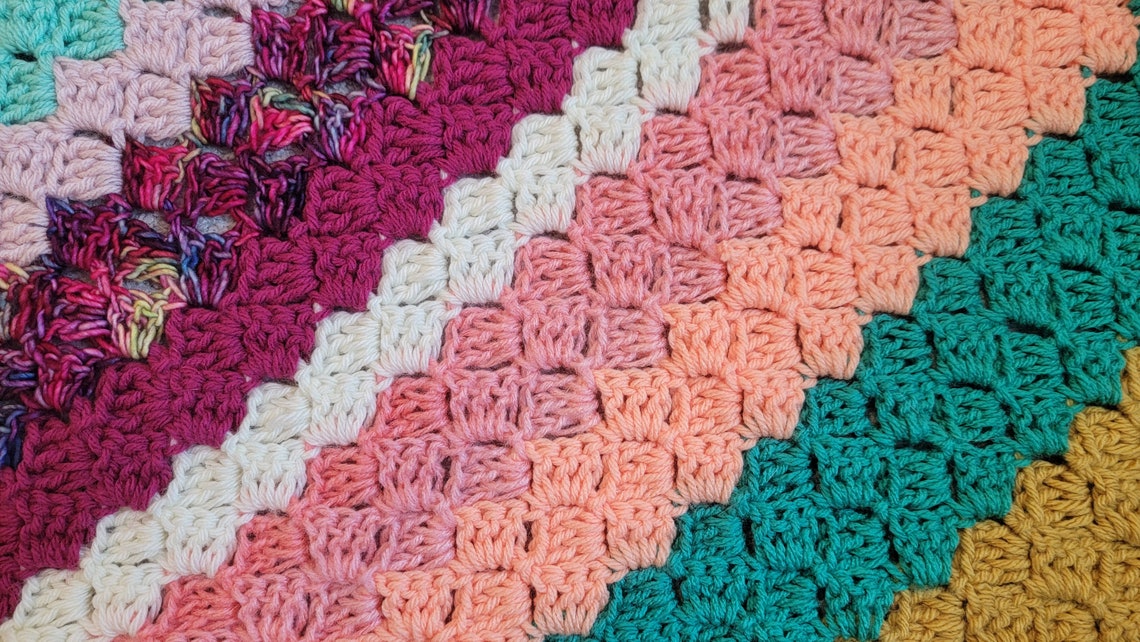 Classic C2C Blanket Handmade Afghans Crocheted Afghans Etsy