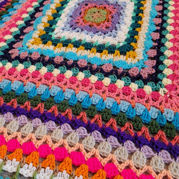 Crochet Blanket Pattern PDF - Prismatic Aura Afghan - Crochet Blanket, Crocheted Afghans, Crochet Afghans, Crocheted Blankets, Throws, Cute