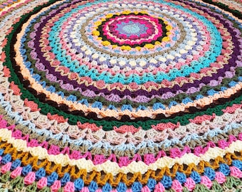 Crochet Blanket Pattern PDF- Circle Of Cheer Crochet Afghan - Handmade Afghan,Handmade Blanket,Crochet Blankets,Crochet Afghans, Patterns
