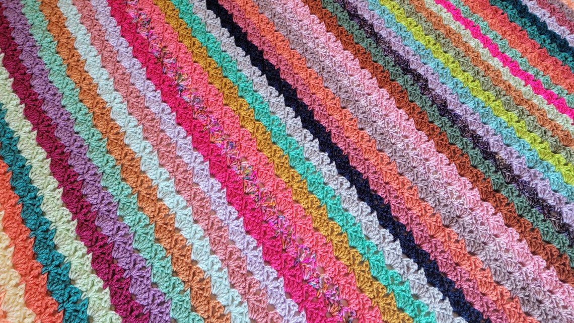 Shifting Glimmer Crochet Afghan Handmade Afghans, Crocheted Afghans,Crocheted Blankets,Crochet Afghans,Crochet Blankets,Throws,Pretty,Cute image 1
