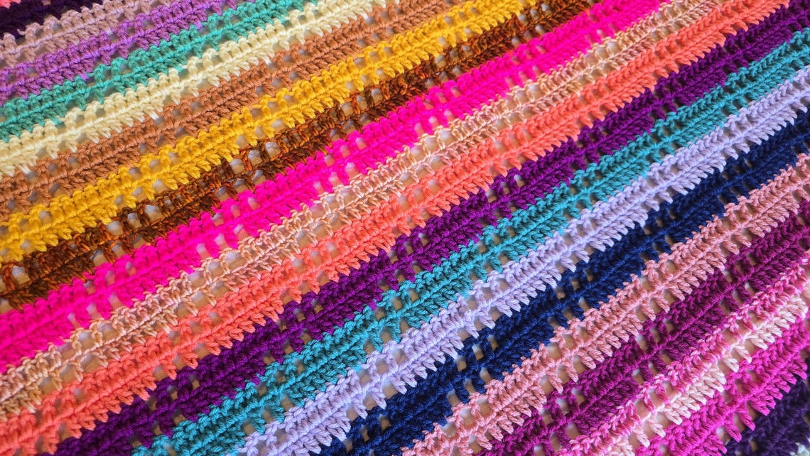 HANDMADE BLANKET - Fire Opal Crochet Afghan - Handmade Afghans,Crocheted Afghans,Crocheted Blankets,Crochet Afghans,Crochet Blankets,Cute image 1