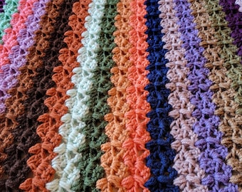 Opal Oasis Crochet Afghan Pattern – Beginner-Friendly Striped Blanket (PDF Pattern)