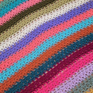 Crochet Blanket Pattern PDF Candy Stripes Blanket (Instant Download) - Etsy