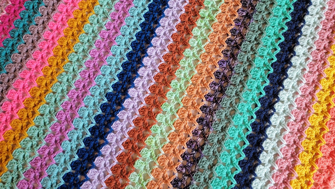 Perfect Day Crochet Blanket Handmade Afghans, Crocheted Afghans, Crocheted Blankets, Crochet Afghans, Crochet Blankets, Throws, Colorful image 1