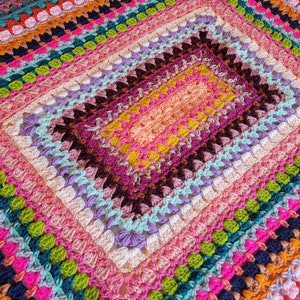 VIRKMÖNSTER - Glittrig Rektangulär Virkad Afghan - Handgjord Afghan, Handgjord Filt, Virkade Filtar, Virkade Afghaner, Söt, Enkel, Rolig