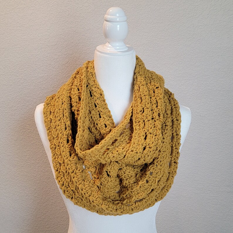Shine Bright Crochet Cowl Pattern - Beginner Lace Infinity Scarf (PDF ...