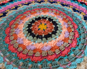 Crochet Blanket Pattern PDF - Circle Of Glee Afghan  - Handmade Afghan, Handmade Blanket, Crochet Blankets, Crochet Afghans, DIY, Colorful