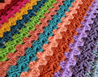 Sweet Life Afghan - Handmade Afghans, Crocheted Afghans, Crocheted Blankets, Crochet Afghans, Crochet Blankets, Throws, Colorful, Pretty