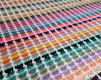 Crochet Blanket Pattern PDF - Sassy Ribbons Afghan  - Handmade Afghan, Handmade Blanket, Crochet Blankets, Crochet Afghans, DIY, Crafts