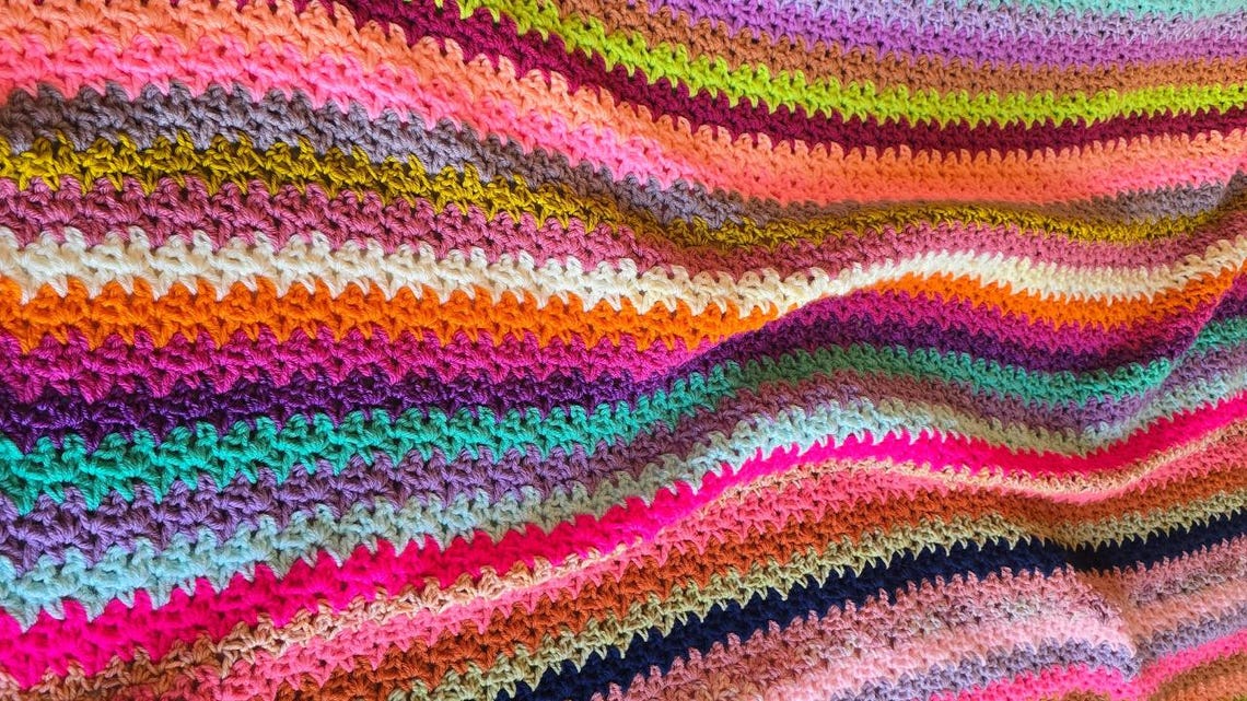 Aurora Gleam Crochet Afghan Handmade Afghans, Crocheted Afghans, Crocheted Blankets,Crochet Afghans,Crochet Blankets,Throws,Colorful,Cute image 1