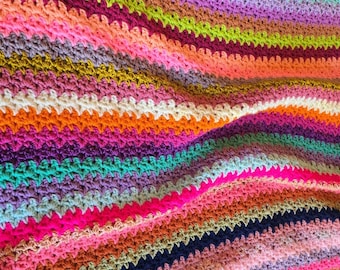 HANDMADE BLANKET - Aurora Gleam Crochet Afghan - Handmade Afghans, Crocheted Afghans, Crocheted Blankets,Crochet Afghans,Crochet Blankets