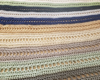 CROCHET PATTERN - Blocks & Stripes Crochet Afghan - Handmade Afghan, Handmade Blanket, Crochet Blankets, Crochet Afghans, DIY, Easy,Fun,Cute