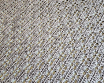 HANDMADE BLANKET - Window Pane Crochet Blanket - Handmade Afghans, Crocheted Afghans, Crocheted Blankets, Crochet Afghans,Crochet Blankets