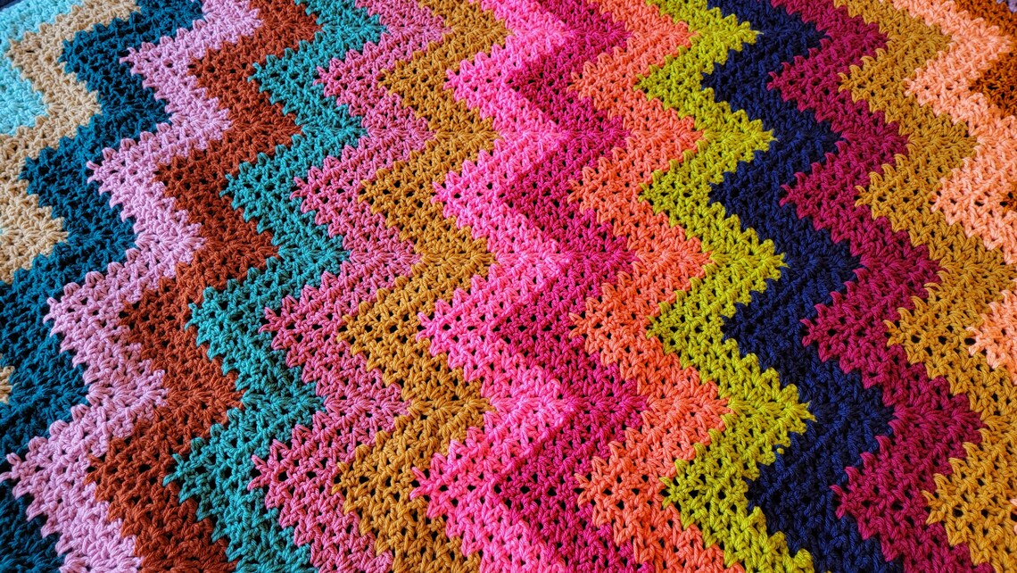 Peaks & Valleys Blanket Handmade Afghans Crocheted Afghans Etsy